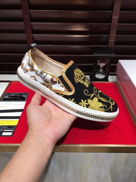 

2020s high-end men's casual shoes lace-up outdoor flat trainer sneakers leather low-men's breathable tennis sneakers 38-451, Black