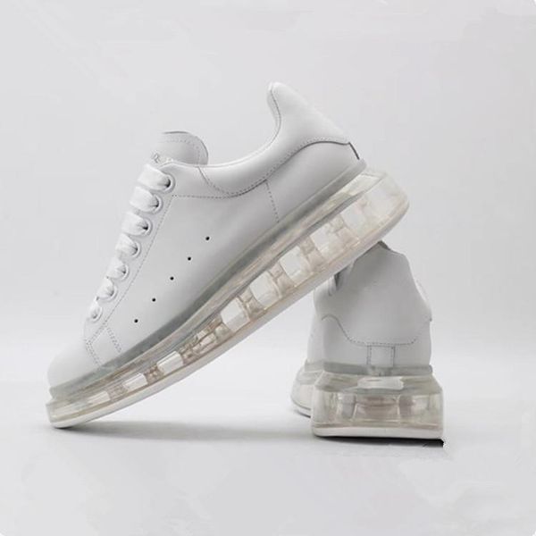 

2020 new season designer luxury casual shoes clear sole trainers red hococal pink transparent crystal bottom flats men women sneakers, Black