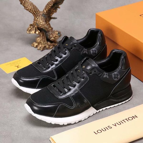 

новый люкс мужская обувь мода кроссовки дышащий отдыха убежать sneaker мужская обувь повседневная zapatos de hombre с коробкой бегущего, Black
