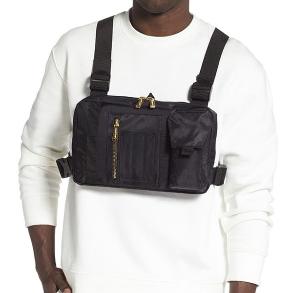 

multifunction nylon chest bag for men fashion streetwear vest chest utility bags women three pockets large space chest rig g212