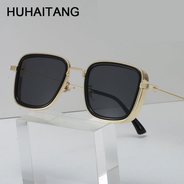

huhaitang designer classic square sunglasses men vintage steampunk sun glasses women quality outdoor mens sunglass, White;black