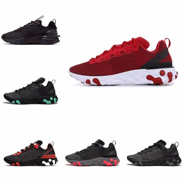 

new ashion react element running shoes fo men women light bone triple black royal solar team red mens trainers sports sneaker runner s#07313