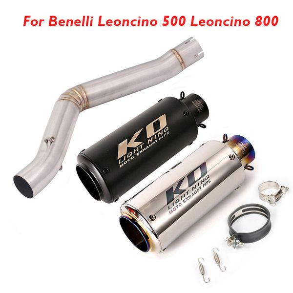 

motorcycle exhaust system 51mm muffler tip connection connecting link tube pipe slip on for benelli leoncino 500 800