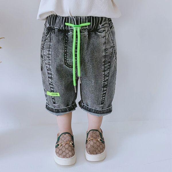 

512 fumei 2020 boys baby cropped western style children's middle shorts ankle-length pants jeans and jeans boys summer pants, Blue