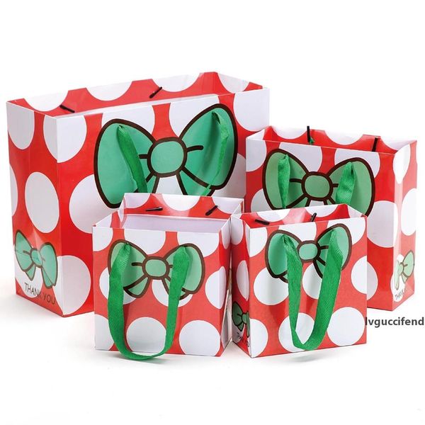 

15*15*15 cm simple bow gift bag cake birthday gift bags wide bottom bag paper custom