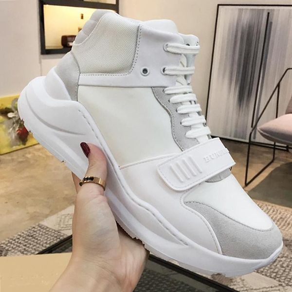 

new arrival mens boots outdoor walking comfortable shoes vintage check cotton sneakers zapatillas hombre luxury high lace -up men shoes, Black