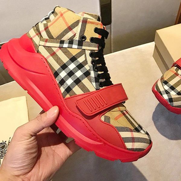 

new 2020 mens shoes fashion vintage check cotton sneakers with box keep warm chaussures pour hommes casual shoes mens bl665 fashion luxury