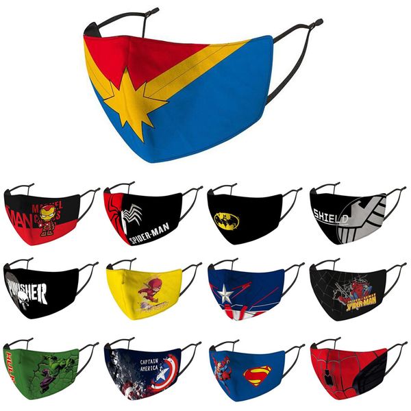 

desigen child face mask spiderman batman fashion kids face masks reusable black children's breathable anti dust windproof cotton facema