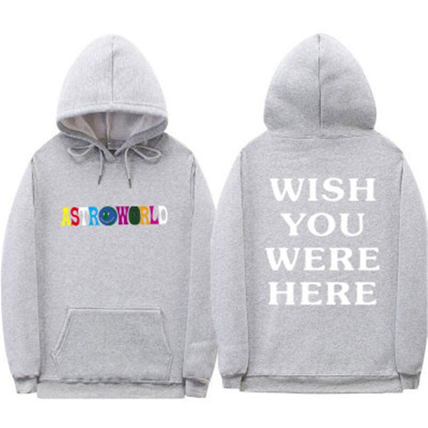 

man travis scott hoodies fashion astroworld wish you were here letter hooded sweater designer new male loose casual pocket hooded sweatshirt, Black