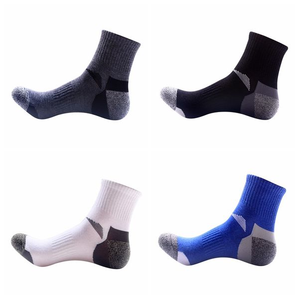 

sports socks men outdoor quick drying sockshiking camping cycling half thick sport running st j v, Black