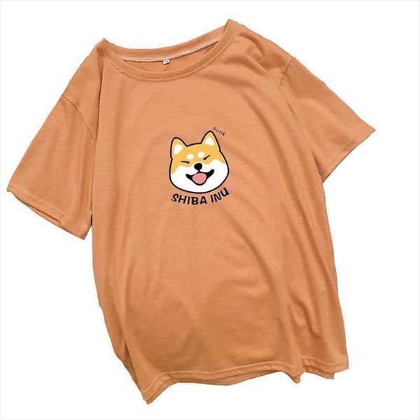 

women harajuku t shirt kawaii cute shiba inu doge printed tshirt korean style streetwear cotton camisas mujer tee, White