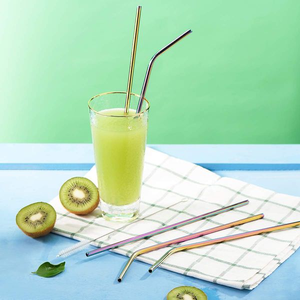 

colorful stainless steel drinking straw bent straight reusable straws for coffee mason jars smoothies eco friendly straws bar drinking tool