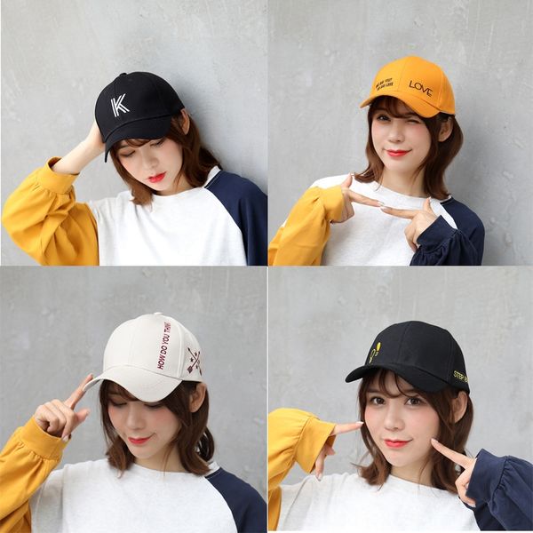 

2019 men's and women's season new korean style creative baseball embroidered baseball cap embroidery letter cap curved dome hat, Blue;gray