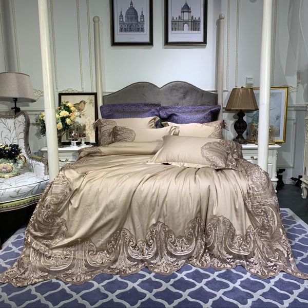 

beautiful lace bedlinen bedding set king  size bed linen 600tc egyptian cotton duvet cover bed sheet set pillowcases