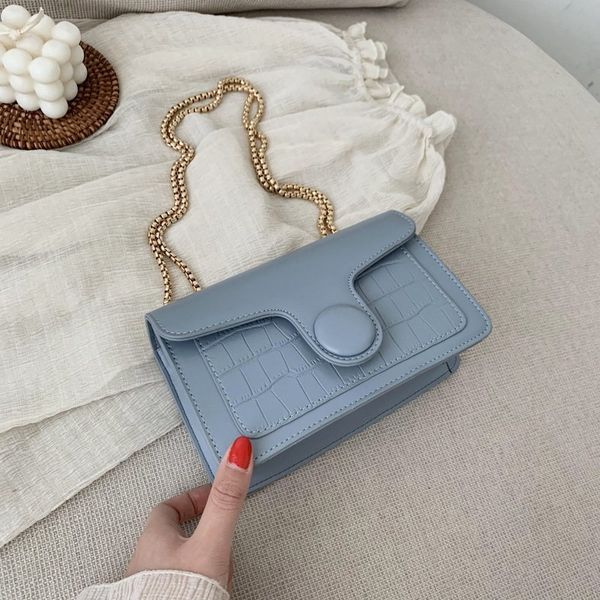 

stone pattern chains crossbody bag for women pu leather flap female 2020 simple purses and handbags ladies travel shoulder bags
