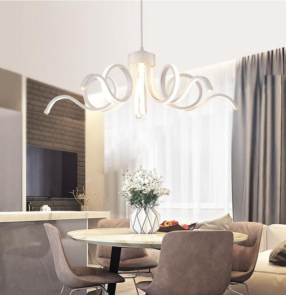 Acrílico abajur simples Personalidade criativa de jantar Sala de jantar pingente quarto Lamp Nordic Post-Modern luxo luz Chandelier