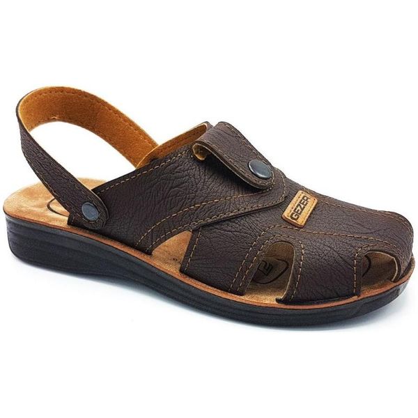 

gezer 9878 4-point indoor men's slipper sandals summer shoes brown, Black