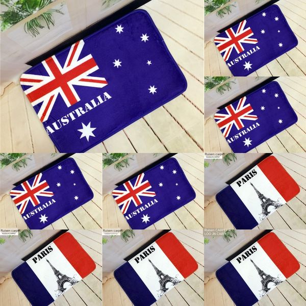 

british style national flag car national flag floor flannel coral fleece printed floor absorbent non-slip carpet pet mat entrance mat