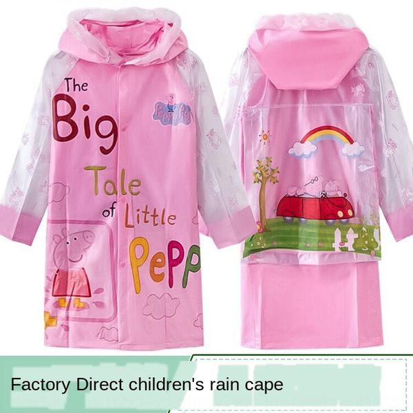 

children's raincoat cute cartoon brim blowing boys bag cloak cloak and girls kindergarten pupils with schoolbag poncho