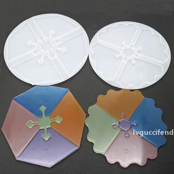 

puzzle agate coaster mould silicone resin molds 4 cavity flexible clear silicone mold polymer clay epoxy resin crafts