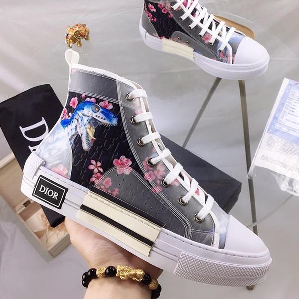 

flowers technical canvas b23 high sneaker men 's shoes scarpe da uomo di lusso outdoor walking shoes luxury sports vintage men sho, Black