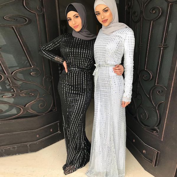 

sequin abaya dubai muslim hijab dress abayas for women kaftan caftan islamic clothing turkish dresses robe femme tesettur elbise, Red