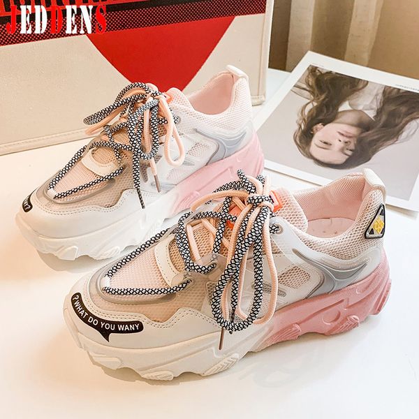 

ladies platform shoes breathable lace up women's sneaker female leisure summer footwear women comfortabl low daddy shoes m20, Black