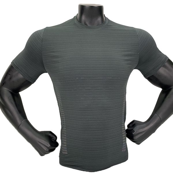

men workout running t shirts short sleeve compression sport t-shirts quick dry breathable sportswear fitness gym soccer jersey, Black;blue