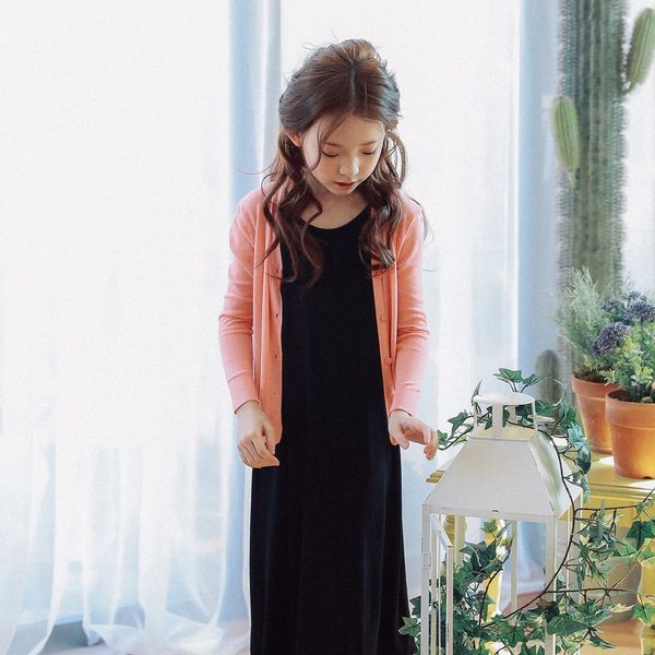 

p4skr korean clothing solid color children's handmade knitted sweater sunscreen cardigan thin air-conditioned air conditioning children, Blue