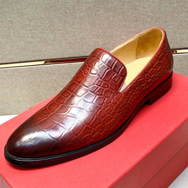 

new high-quality men's dress shoes, business formal embossed leather wedding shoes, social, suit dress shoes, with original box qwt, Black