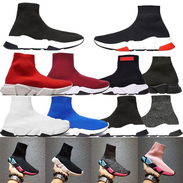 

2020 designer sock sports balanciaga trainer luxury women men casual shoes tripler Ã©toile vintage sneakers socks boots platform trainers, Black