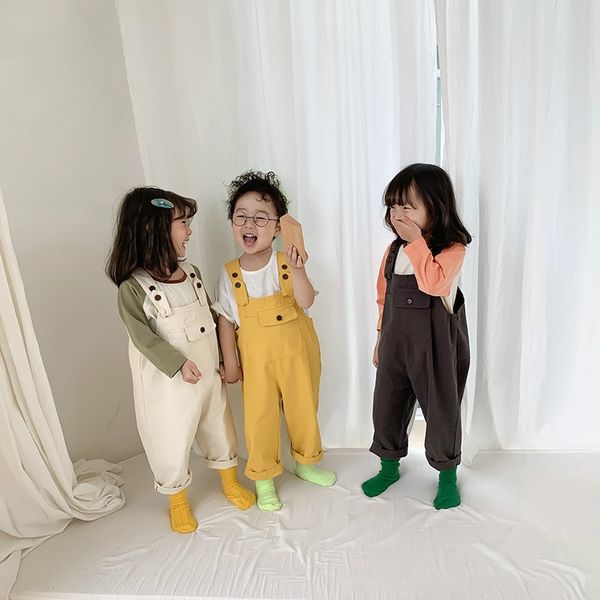 

xnotu children's 2020 new korean version shi shang overalls nan nv children's overalls zhong xiao tong twill loose strap baggy pan, Blue