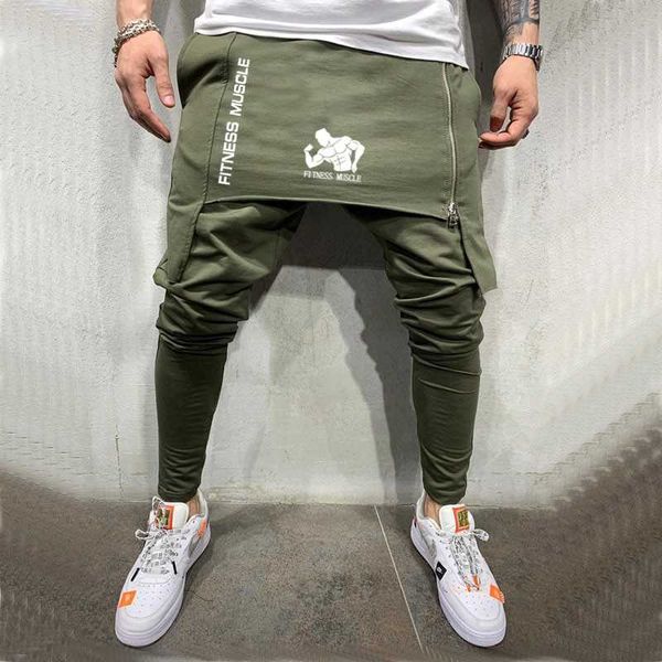 

side zipper skirt joggers men pants streetwear hip hop trousers skirt harem pants men long sweatpants skinny trousers, Black