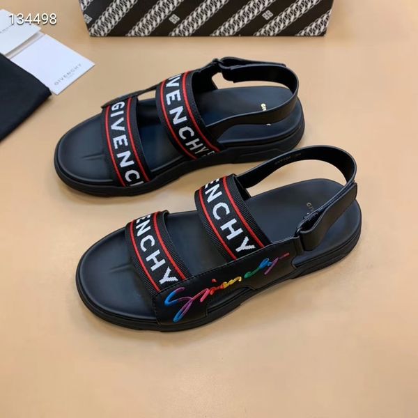 

men flat sandals real leather studs sandal rivet transparent slippers slide sandals flip flops, Black