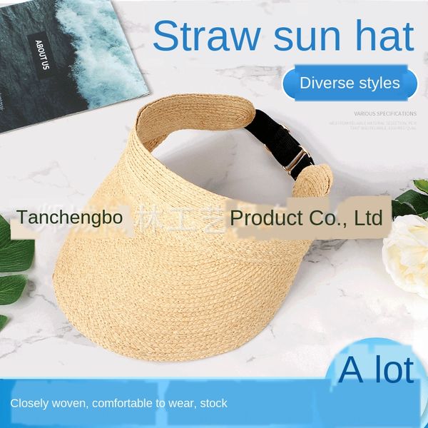 

summer outdoor travel sun empty sun beach leisure lafite straw hat wheat straw hat, Blue;gray