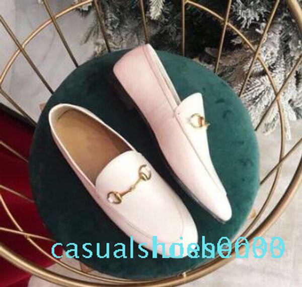 

designer womens shoes embroidery plaid horse button flat shoes hasp buckle loafer color matching retro shoes c03, Black