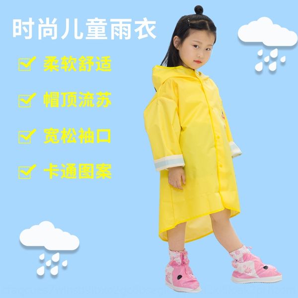 

creative new children's creative new yellow duck cartoon raincoat thickened kindergarten modern simple yellow duck raincoat, Red;brown