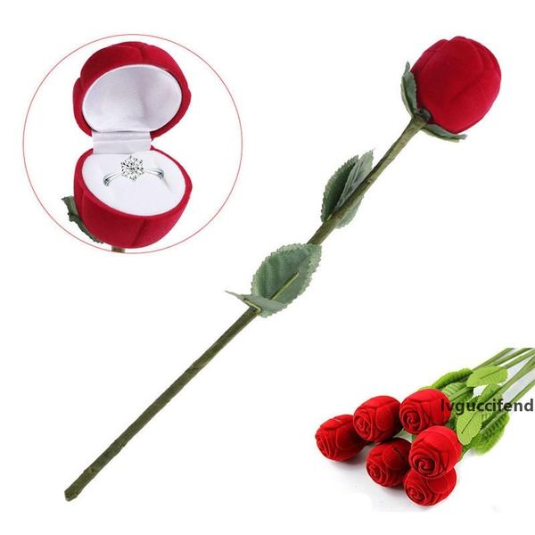 

rose flower ring boxes romantic earrings ring gift box engagement wedding flower rings box valentine s day decor