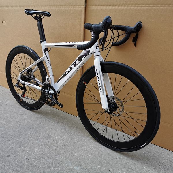 

road bike broken wind three knife one-wheel mountain bike double disc brake bicycle curved handle road racing car 22 speed