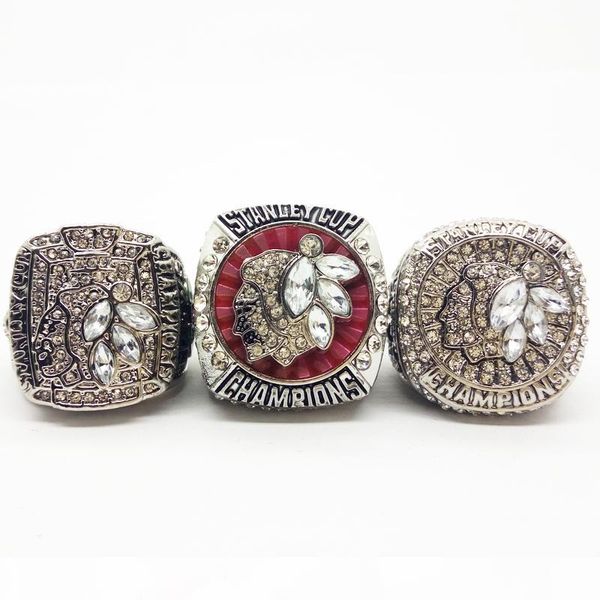 

2010 2013 2015 chicago blackhawks hockey champion rings set fashion rings manufacturers wholesale fast shipping, Silver