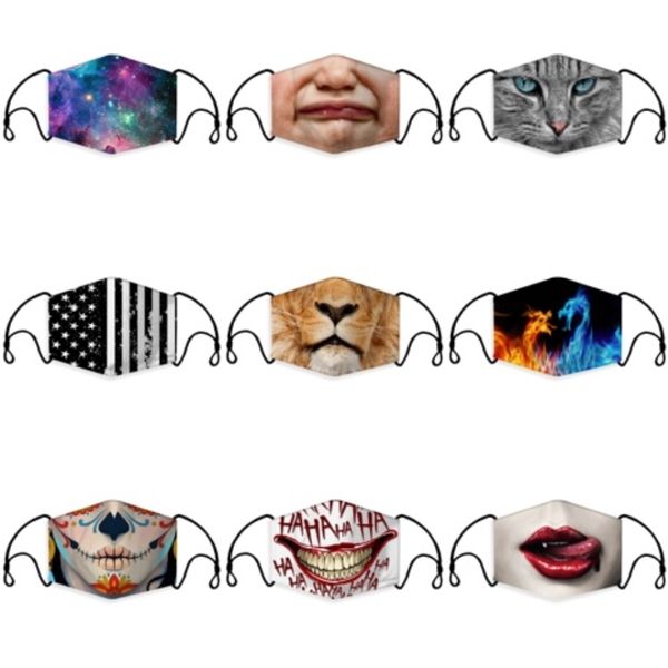 

layers meltblown 3d face mouth mask 3 layers of filtering pm2.5 reusable more safer anti-splash dust mask adjustable earhoo#878