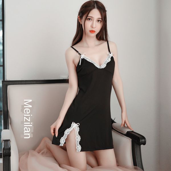 

nmvl6 mei zhilan sling кружева suspender nightdress эластичной ткани mei zhilan сексуальные sling пижамы нижнее белье пижамы нижнее белье се, Black;white