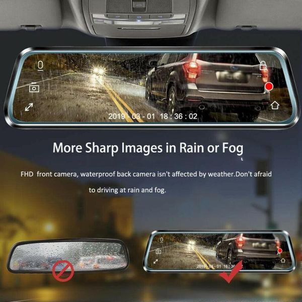 

двойная запись передняя и задняя driving recorder матовый ночного видения 10-дюймовый ips-экран driving recorder автомобильный видеорегистра