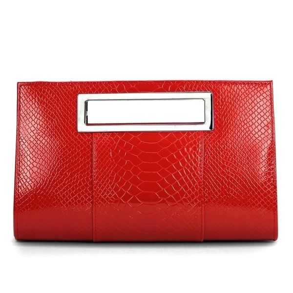 

korean patent alligator pu leather clutch bag women zipper square shoulder handbag small bag lady evening bag red bolsa feminina