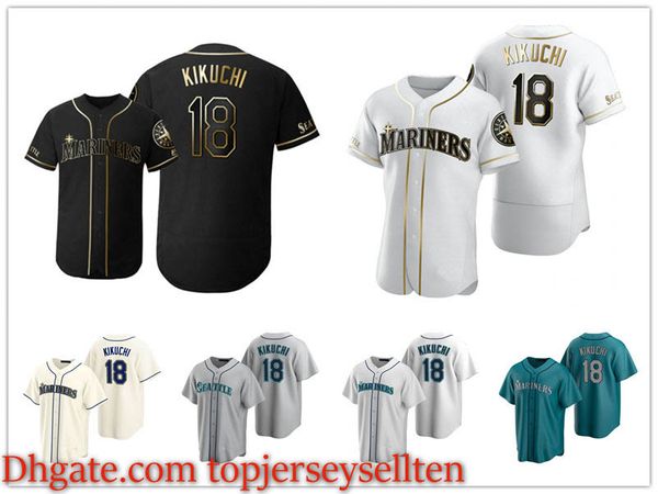 

seattle mariners men women youth 18 yusei kikuchi 2020 authentic gray road baseball jersey, Black