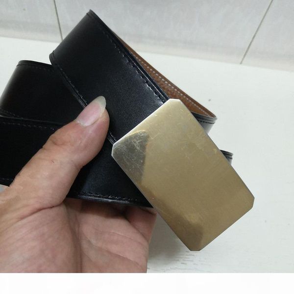 

y 2020 new black fashion belt gold buckle men and women belts +belt boxdr35622, Black;brown