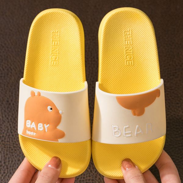 

new summer cute cartoon bear boys and girls home anti-skid sandals baby sandals and slippers children slippers, Black;grey