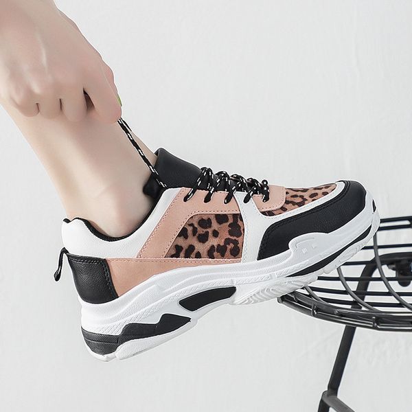 

2020 new leopard new women shoes spring women's shoes ulzzang platform sports female wisdom women snekaers