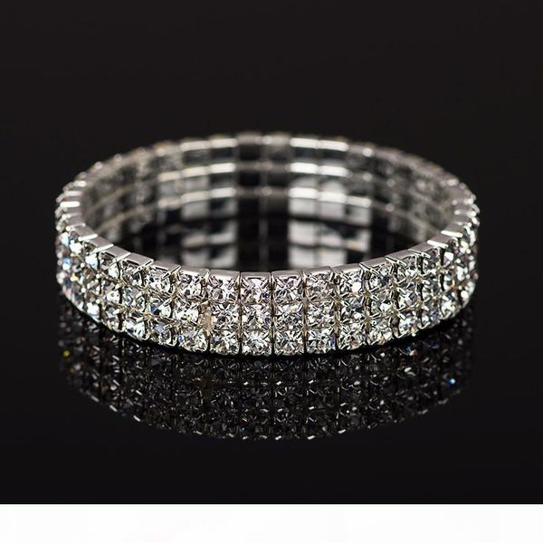 

g fashion popular bracelet for women crystal stretch shine wedding bridal gift b049, Black