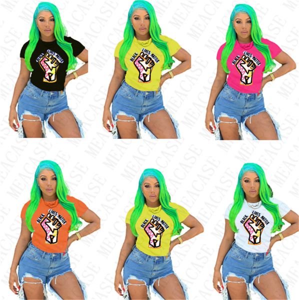 

черный живет вещество женщины tshirt дизайнер мультфильм мода круглых шеи топы тис короткие рукава футболки плюс размер t shirt s-3xl d7805, Blue